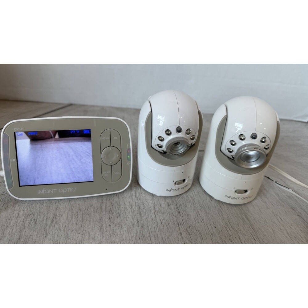 Infant Optics DXR-8 Video Baby Monitor LCD Screen 2 Pan Tilt Cameras Tested $165